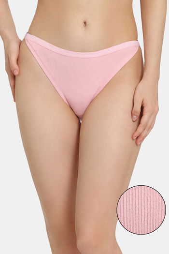 Buy Rosaline Fun Basics Low Rise 3/4th Coverage Bikini Panty - Coral Blush